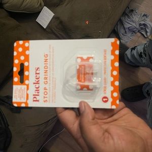 Stop Grinding Dental Night Guard - Orange and White Polka Dot Package